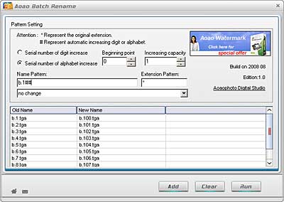 Aoao Batch Rename Screenshot