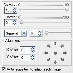 common settings of add text