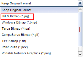 Output JPEG formats