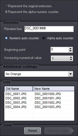 Rename Setting