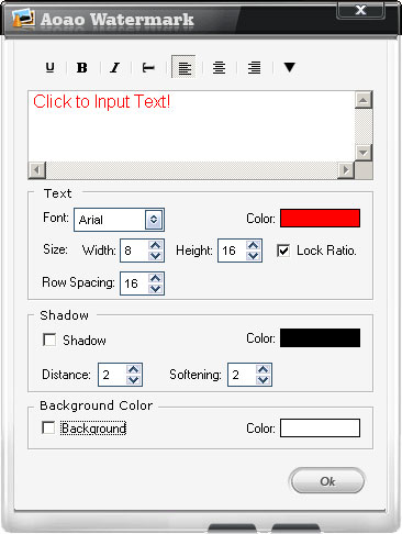 text settings