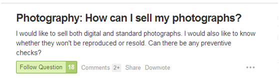 Question about online photo selling