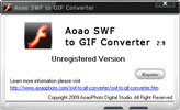 about interface of aoao swf to gif converter