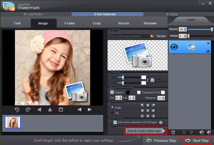 Adding image watermark to photo with Aoao Watermark for Photo