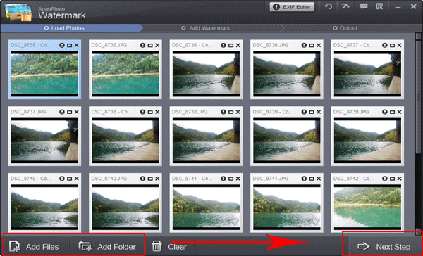 Load Pictures to Aoao Watermark for Photo