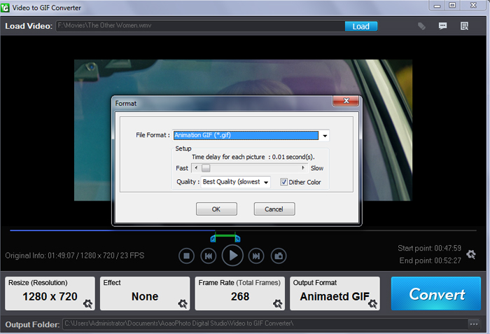Choose Output Folder