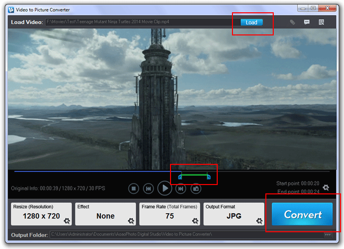 Aoao Video to Picture Converter Interface
