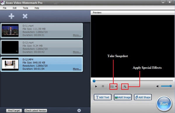 Launch Aoao Video Watermark Pro and Add Video Files